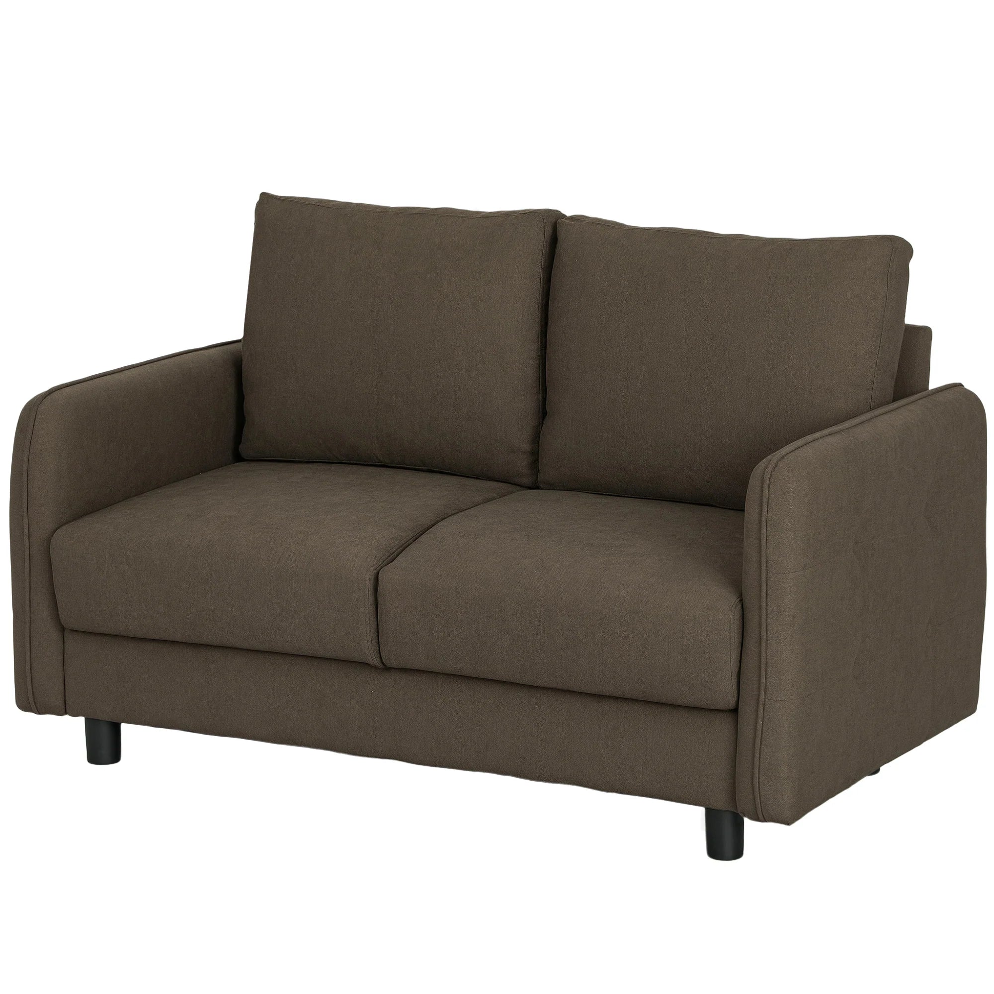 HOMCOM 2-zitsbank met opbergruimte & fluweellook, bruin