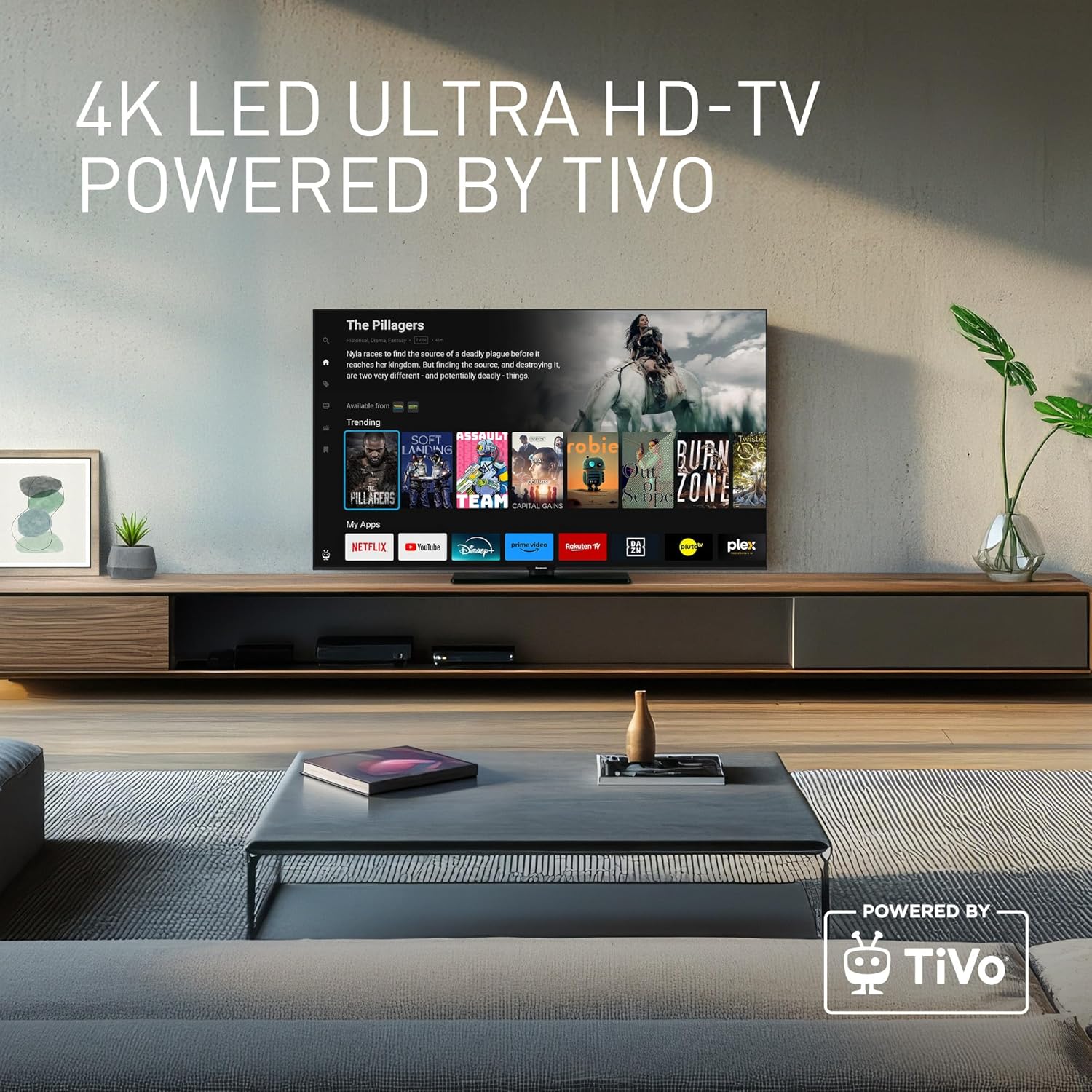 Panasonic TB-43W61AEZ, W61 Serie, 43 Zoll, 4K Ultra HD LED Smart TV, 2025, TiVo, Dolby Vision & Atmos, Game Mode Plus, Alexa & Google Sprachsteuerung, Schwarz