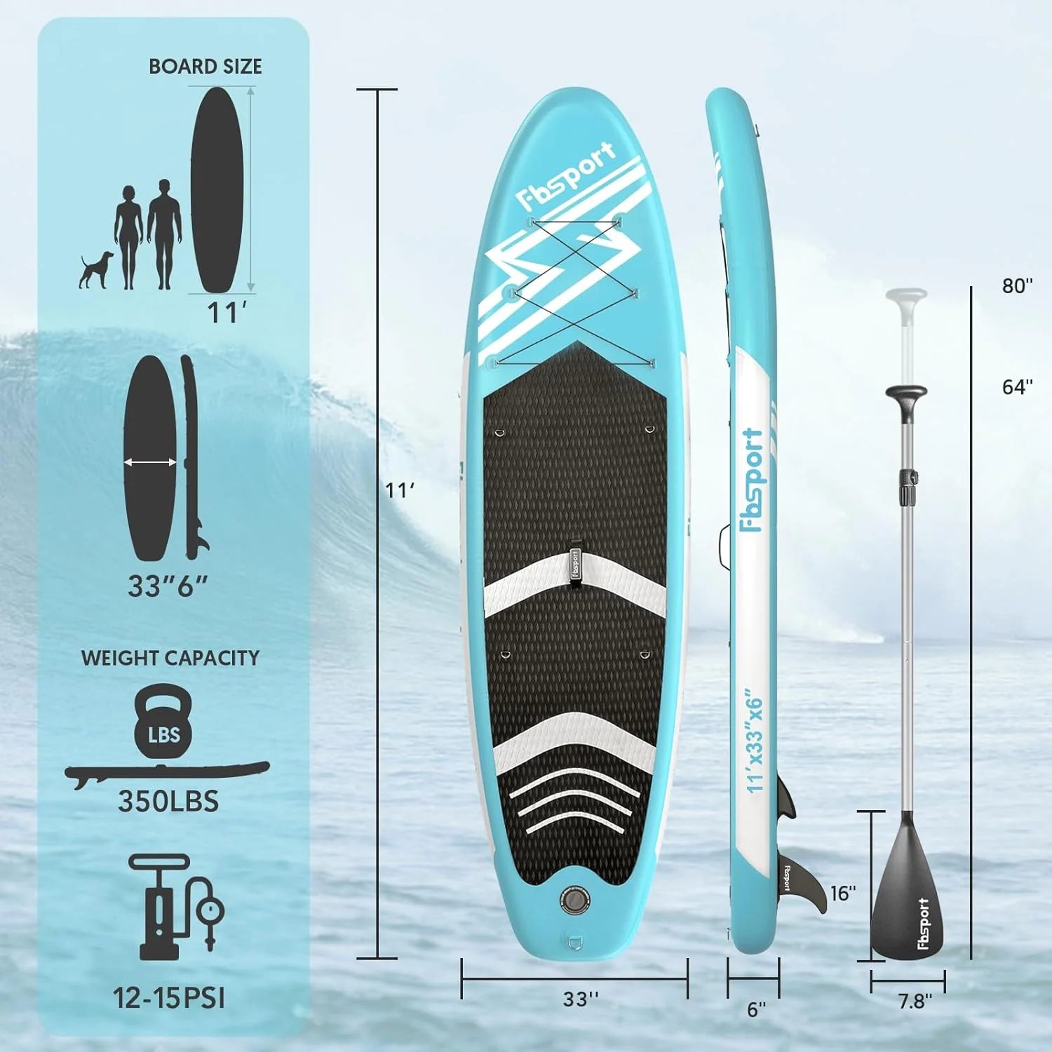 Premium-Stand-Up-Paddle-Board, Yoga-Board mit strapazierf?higem SUP-Zubeh?r und Tragetasche | Breiter Stand, Surf-Kontrolle, rutschfestes Deck, Leine, Paddel und Pumpe f��r Jugendliche und Erwachsene