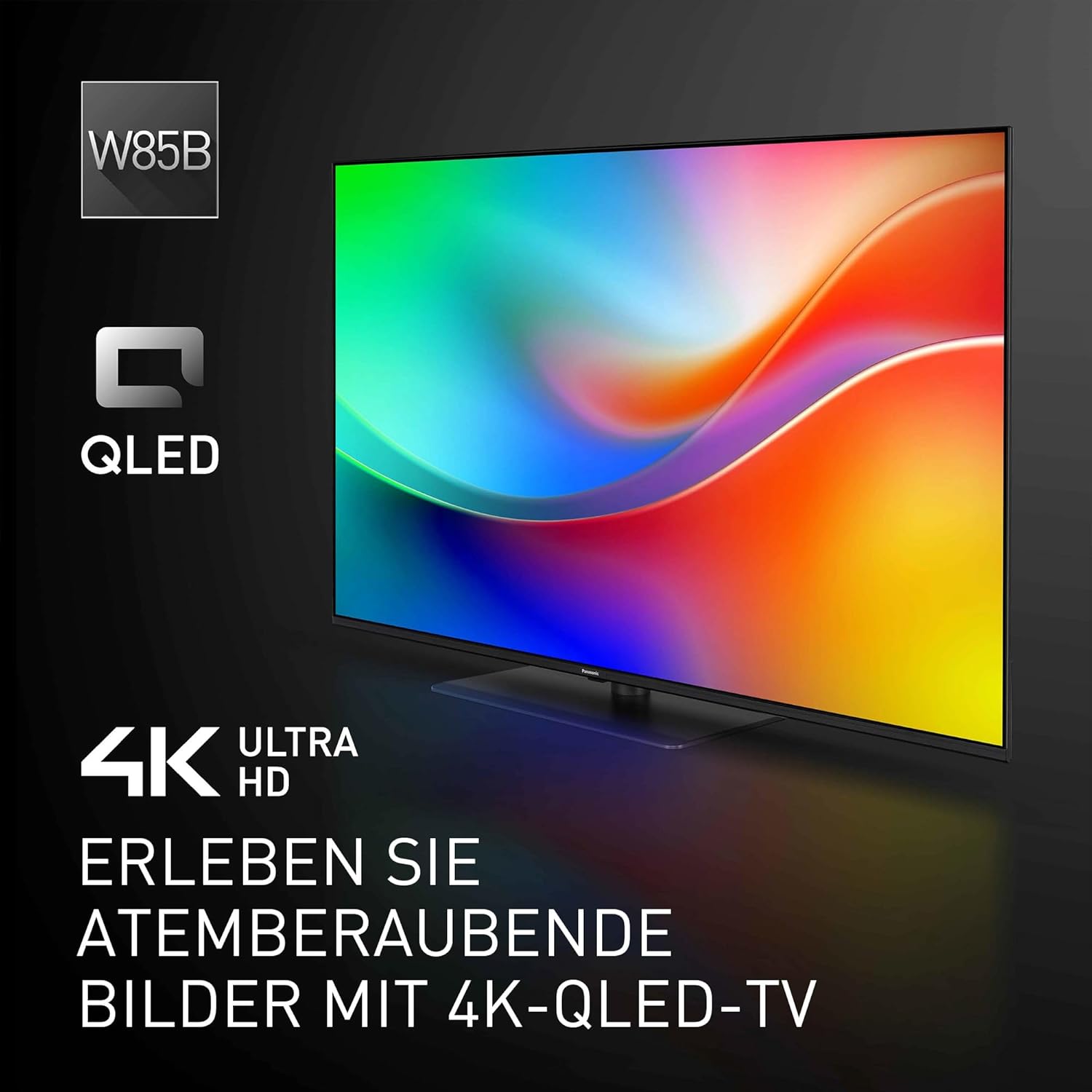 Panasonic Premium TV-50W85BEZ, W85B Serie, 50 Zoll, 4K Ultra HD QLED Smart TV, 2025, 120 Hz, Fire TV, Dolby Vision und Atmos, Game Mode Extreme, Alexa, Apple Support, Bluetooth, Schwarz