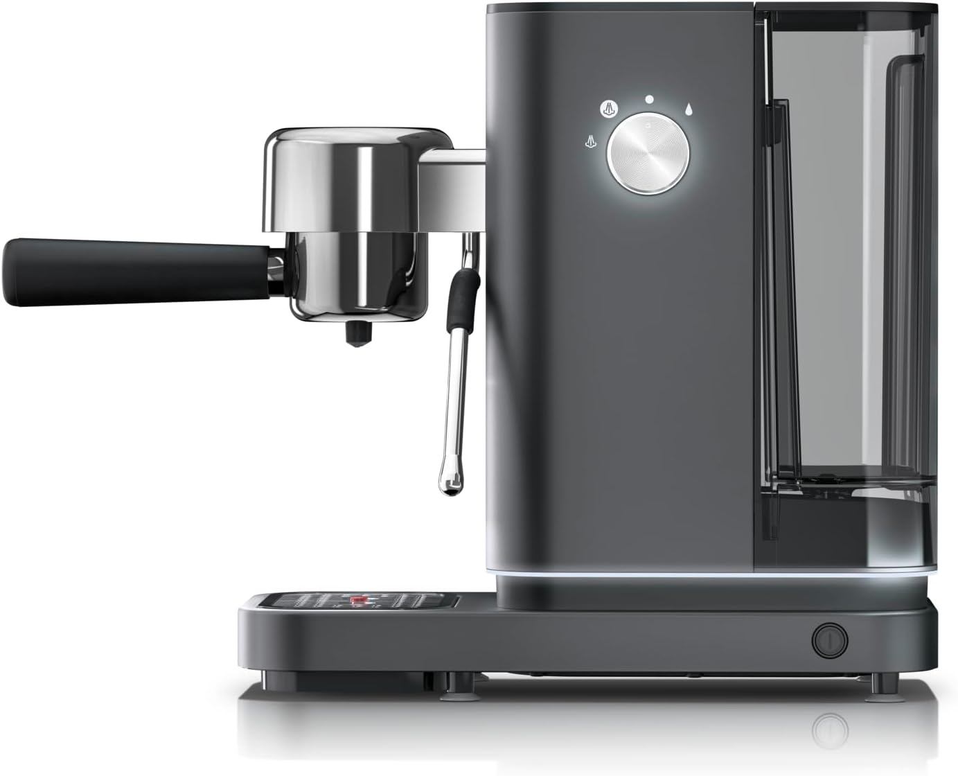 WMF Lumero Espressomaschine Siebträger 1400 Watt, Siebträgermaschine, 3 Einsätze, für 1-2 Tassen Espresso, auch für Pads, 15 bar, Tassenabstellfläche, Milchaufschäumdüse, grau
