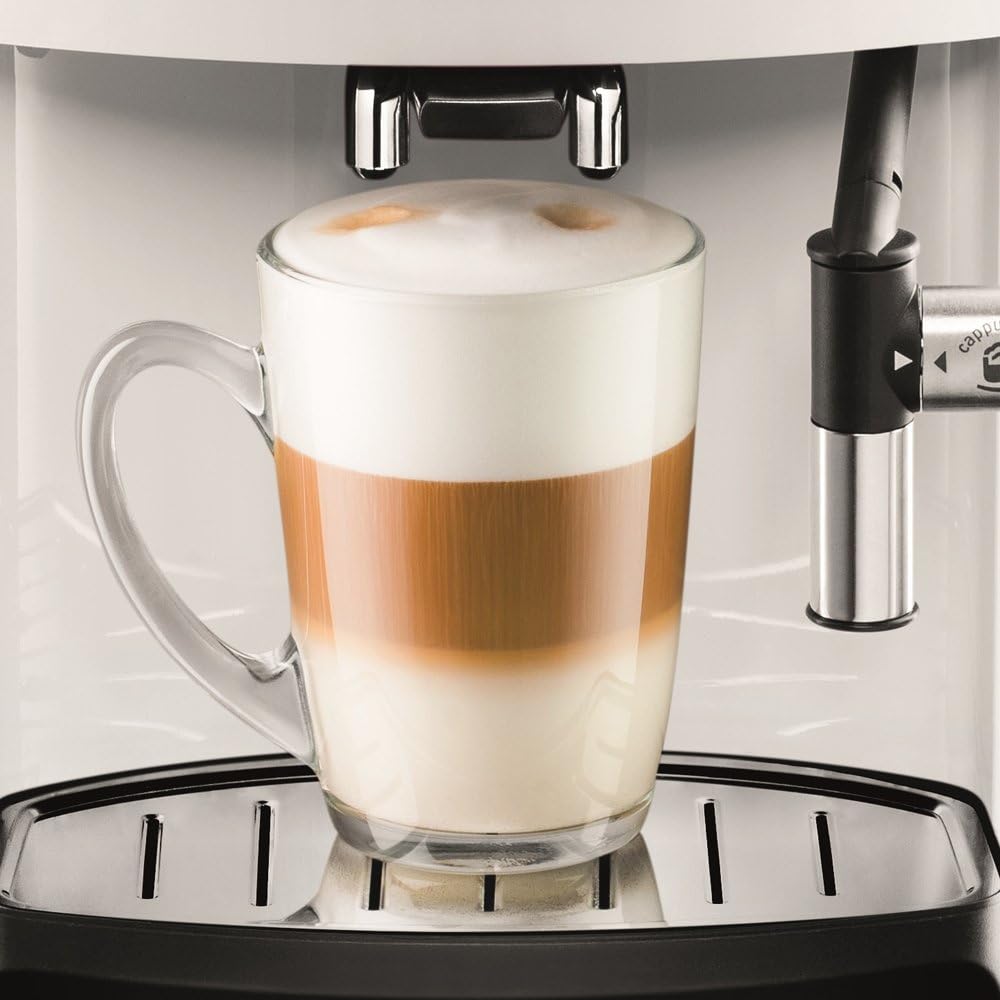 Krups Essential Kaffeevollautomat mit Milchschlauch, 2-Tassen-Funktion, LCD-Display, Einfache Reinigung, Kaffeemaschine, TÜV-Siegel, Schwarz, EA816031