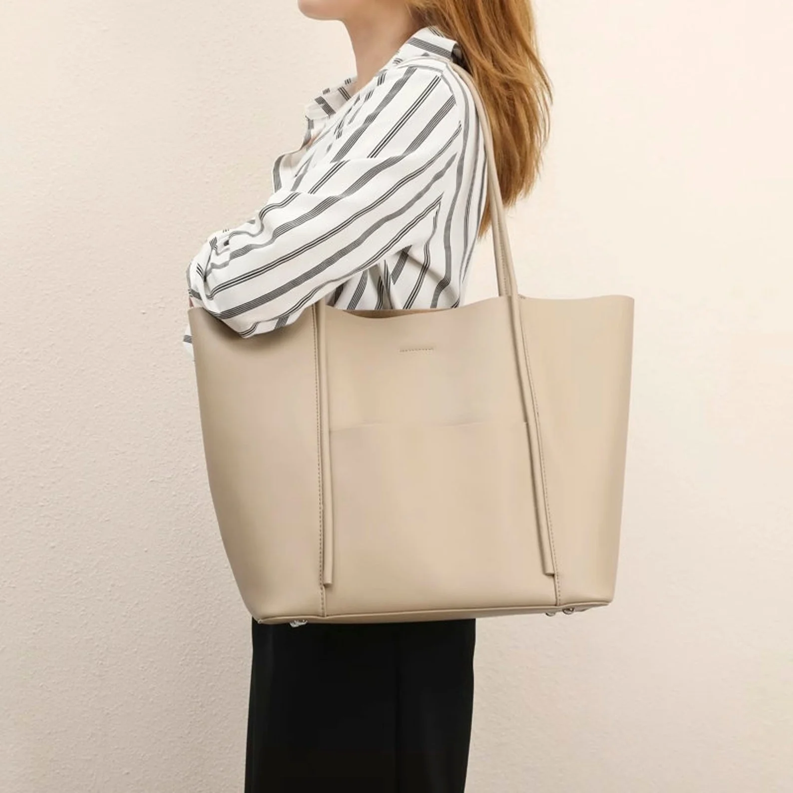 Minimalist Genuine Leather Tote Bag