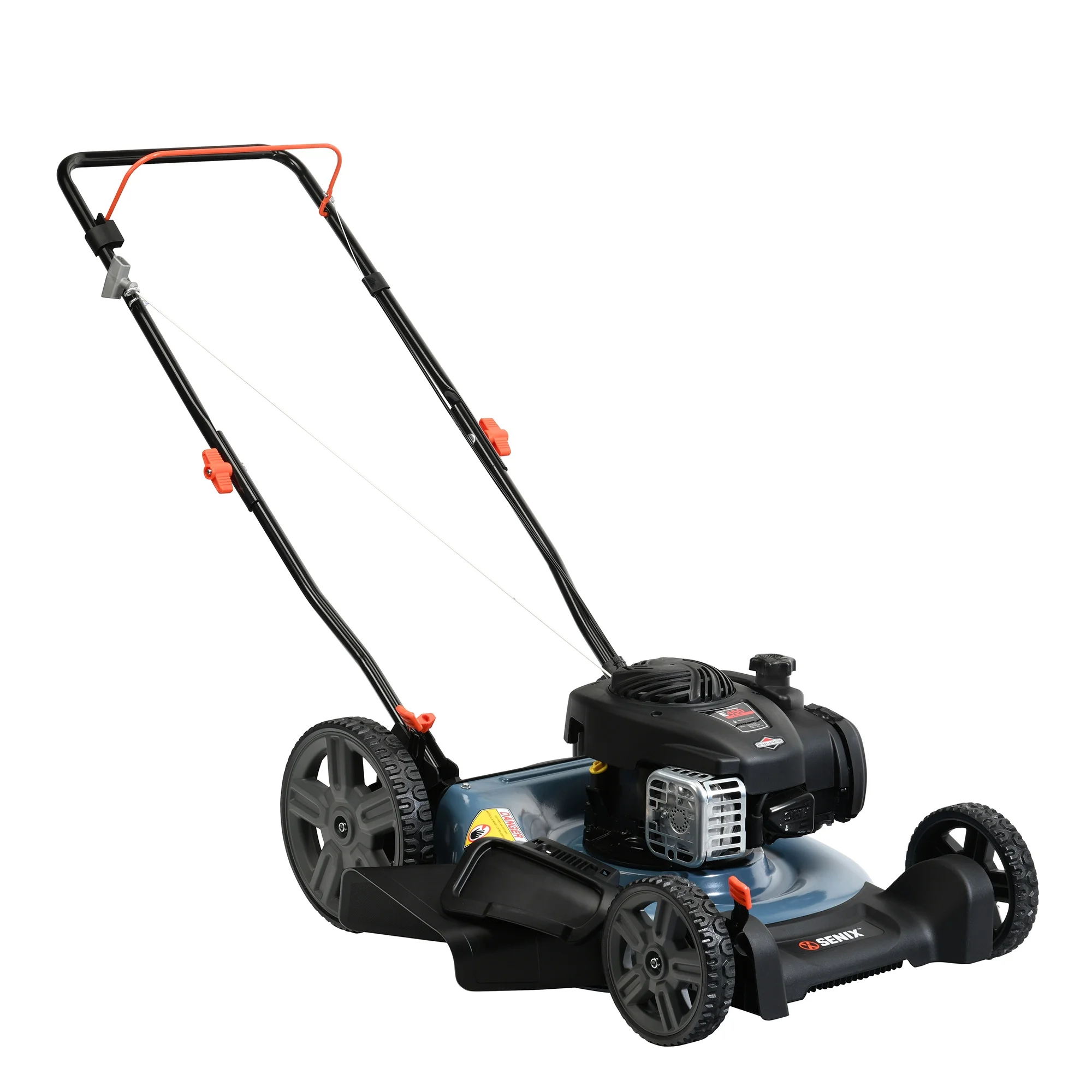 2025 Senix Benzine Grasmaaier van 21 Inch, Briggs & Stratton 4-Takt Motor van 140 cc, Handgrasmaaier 2-in-1, Hoogte-instelling met 6 Posities en Inklapbare Handgreep, Model LSPG-M6