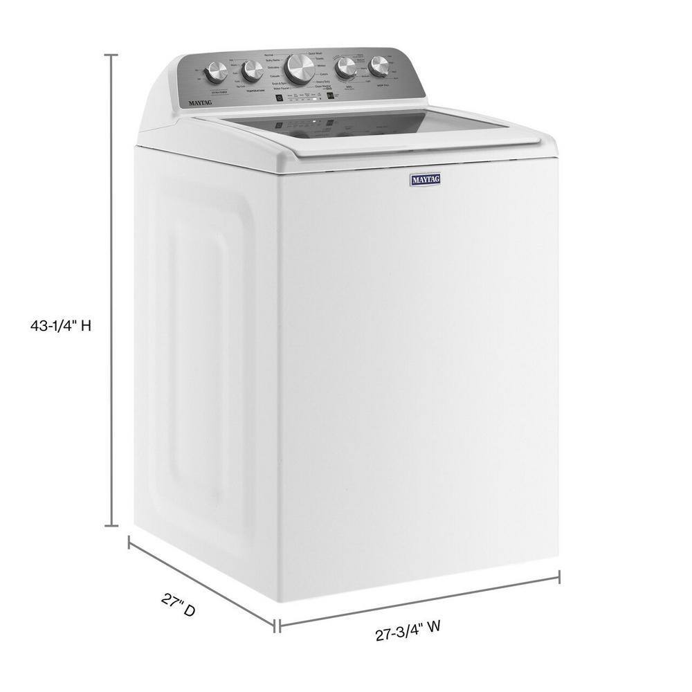 2025 Maytag 4,8 Kubieke Voet Bovenlader Wasmachine met Extra Power Boost, Wit �C Model MVW5430MW