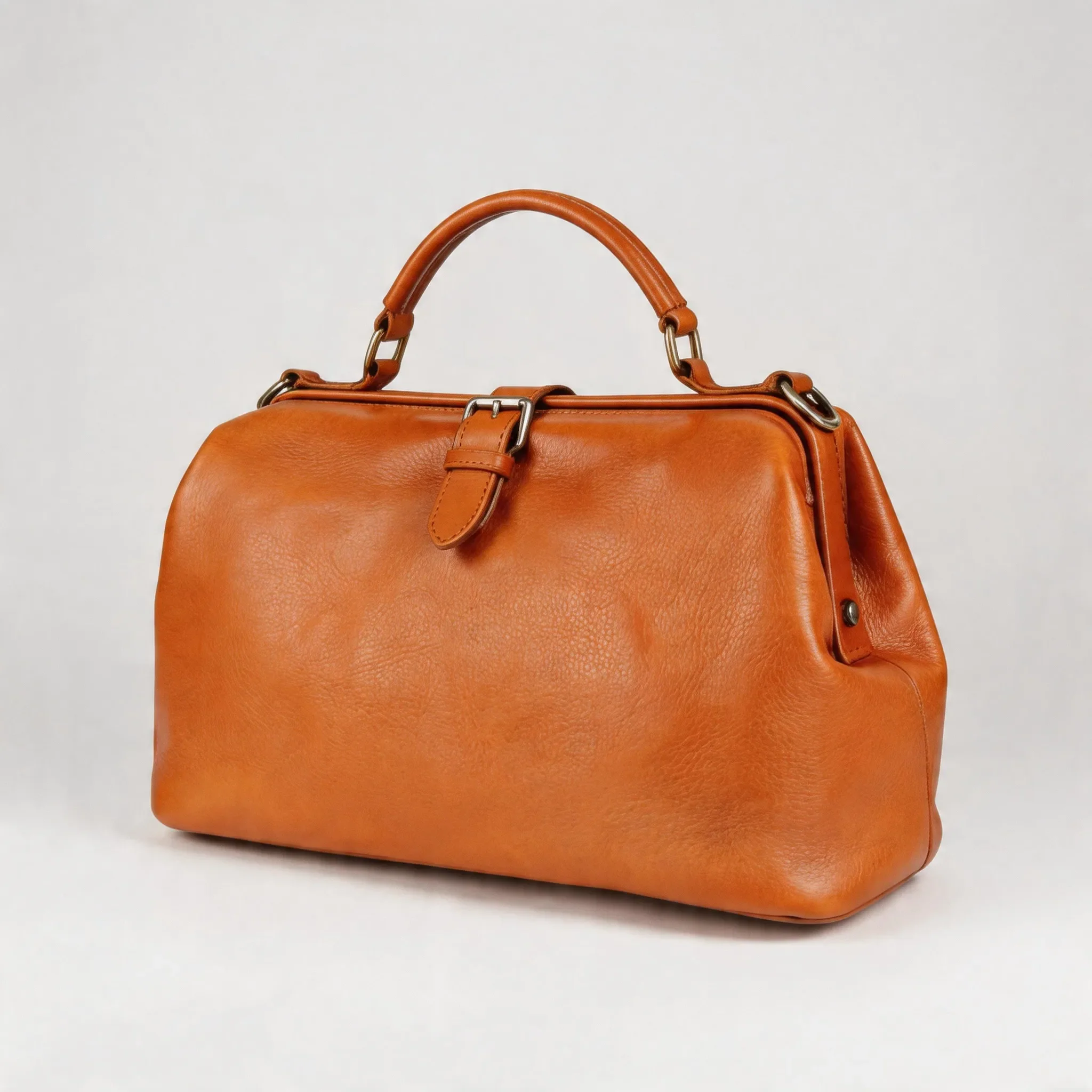 Brown Leather Doctor Crossbody Satchel Bag