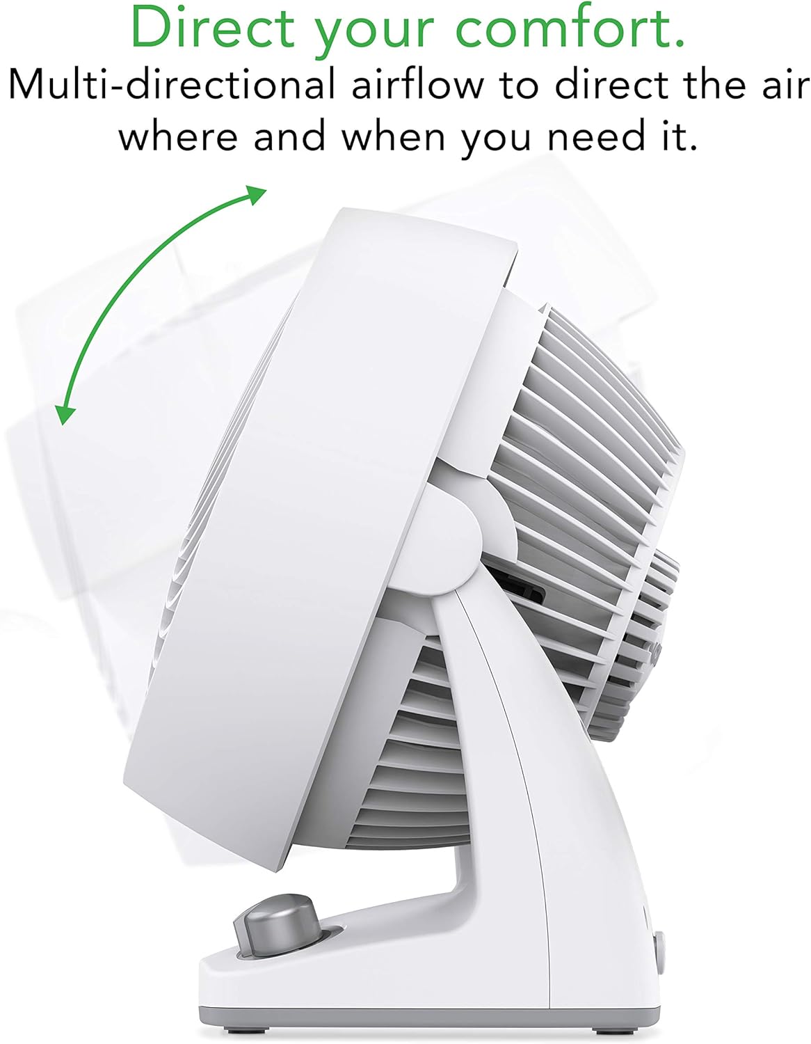 Vornado 133DC Energy Smart Compact Air Circulator Fan with Variable Speed Control, White