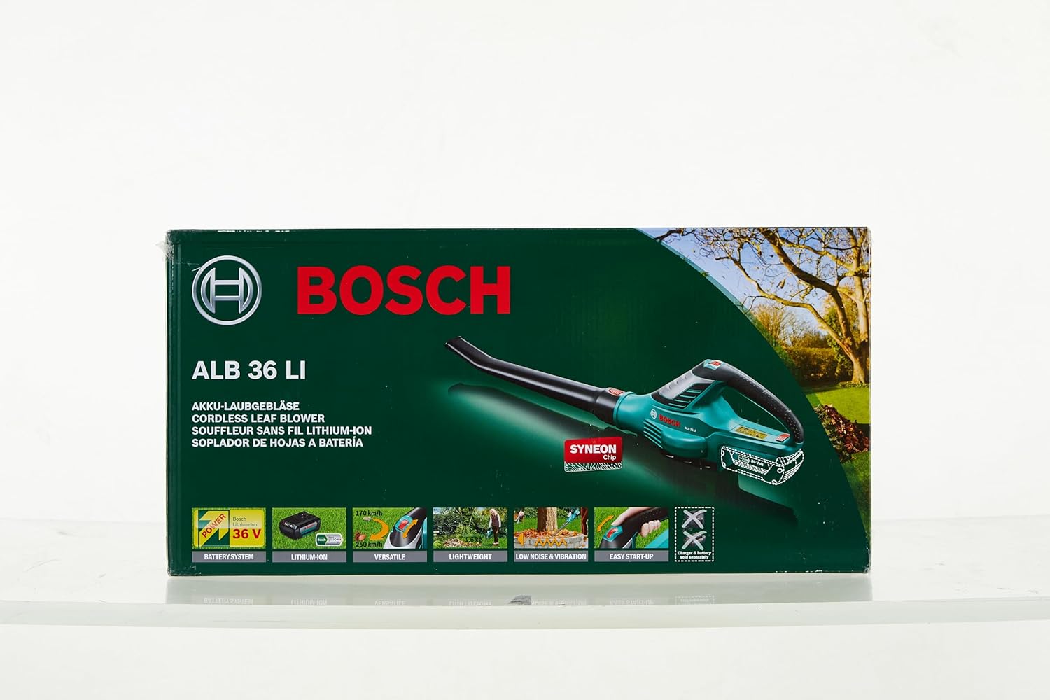 Bosch Home and Garden Akku Laubblser ALB 36 LI (ohne Akku, Karton, Luftgeschwindigkeit: 180 - 260 km/h, 36 Volt System)