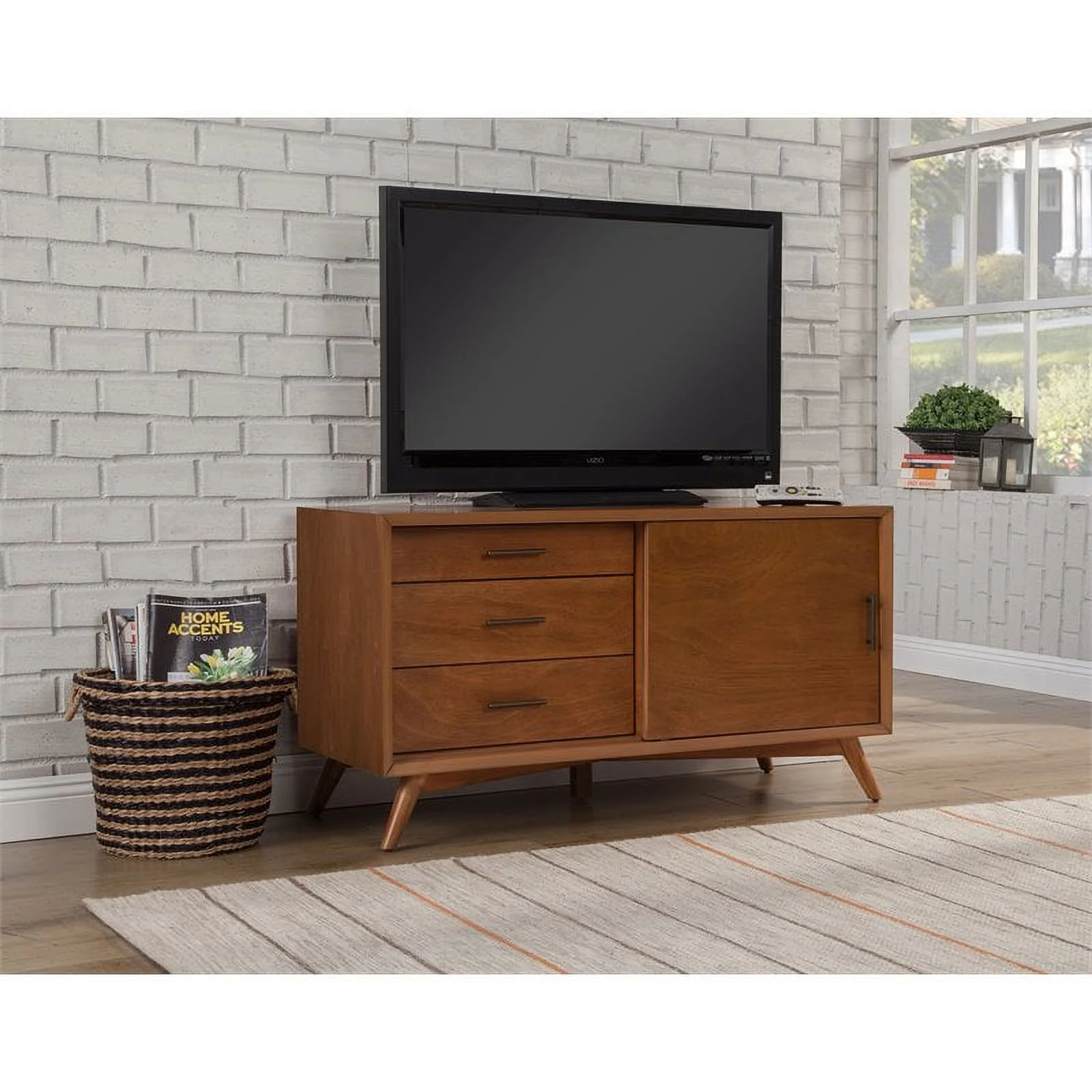 2025 Home Square 4-delig Slaapkamer Set - Full Bed, Nachtkastje, TV Console en Extra Opslag
