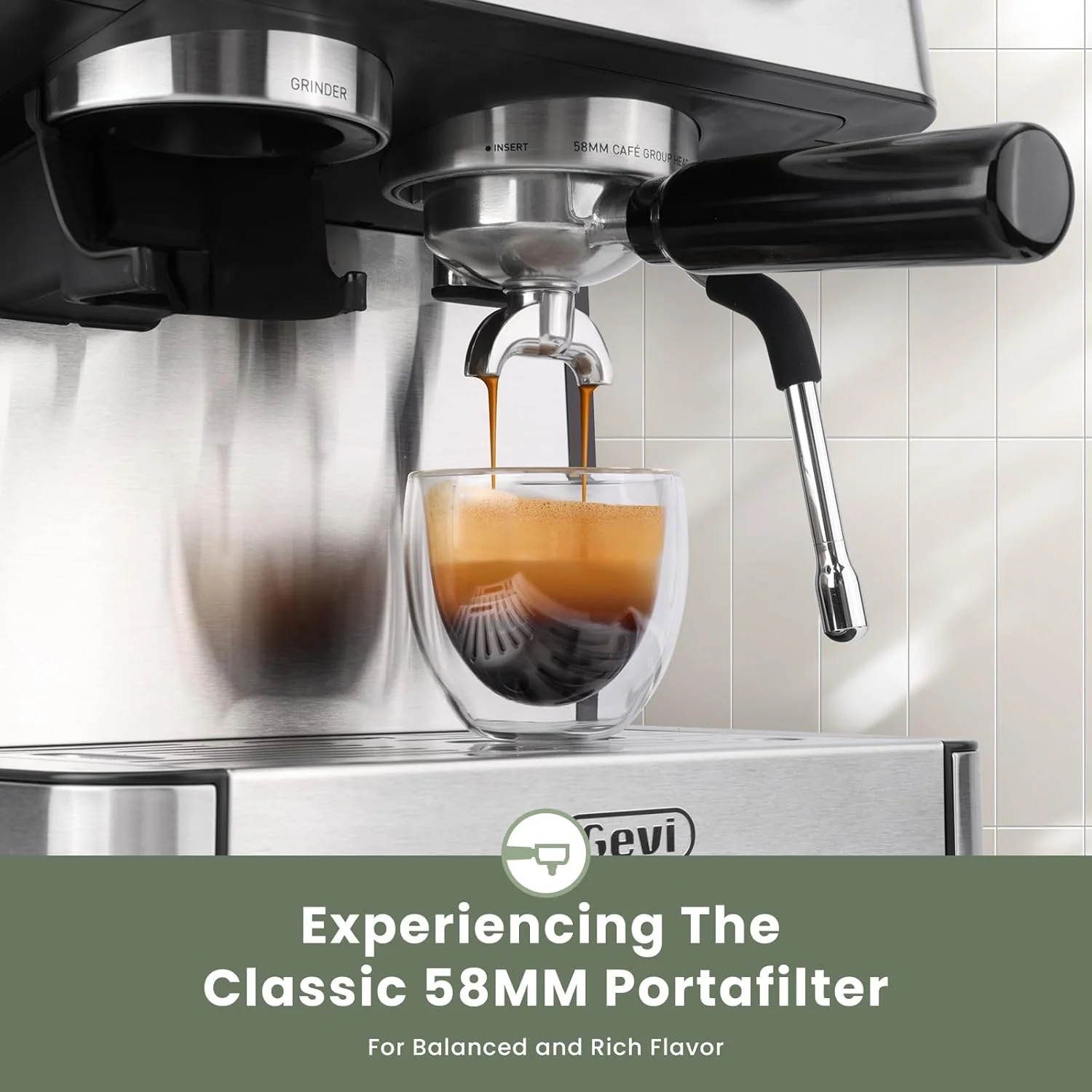 Gevi 20 Bar Espresso Machine with Grinder & Milk Frother