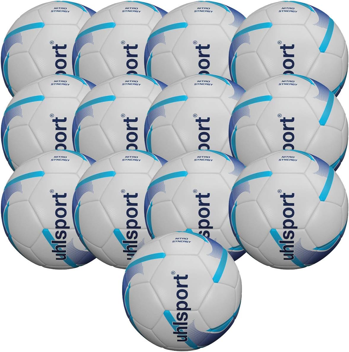 uhlsport 13 Nitro Synergy Fussbälle 100166701mit Balltasche/Ballnetz