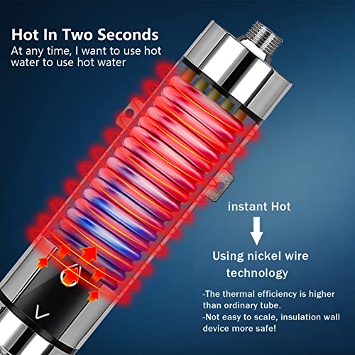 Mini Scaldacqua Istantaneo, Scaldabagno Elettrico Istantaneo Riscaldamento dell'acqua Tankless per Bagno Cucina, Display della Temperatura a LED, 220 V, 3500 W (argento) : Amazon.it: Fai da te