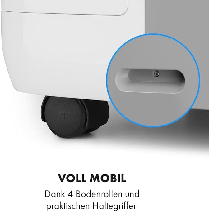 Klarstein Mobile Klimaanlage mit Abluftschlauch, 4-in-1 Klimagerät, Ventilator, Luftentfeuchter & Nachtmodus, Kleine & Portable Klimaanlage für Wohnung & Büro, Niedriger Verbrauch, 14000BTU