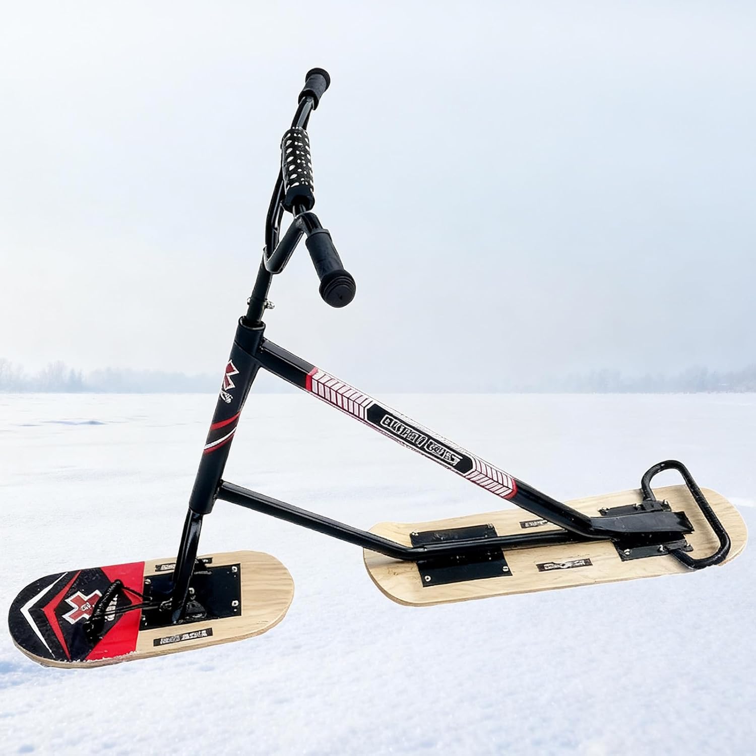 Erwachsene Snow Scooter mit verstärktem Rahmen, Doppelklingen und 360-Grad-Lenkung für All-Terrain Wintersport und Familienaktivitäten