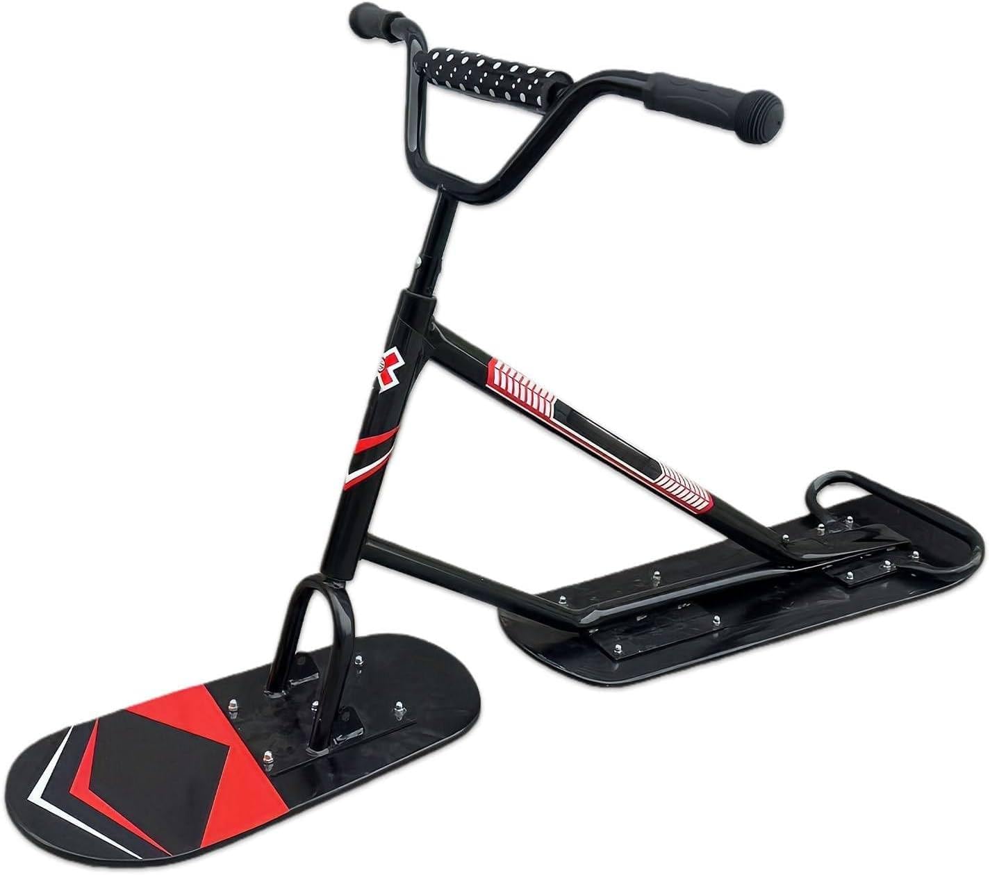 Schneeschlitten, Skiboard, Aluminium-Schneeskateboard, Snowboard-Skischlitten für Outdoor-Wintersport, Snowboardausrüstung, Downhill, Zwei Skateboards Black