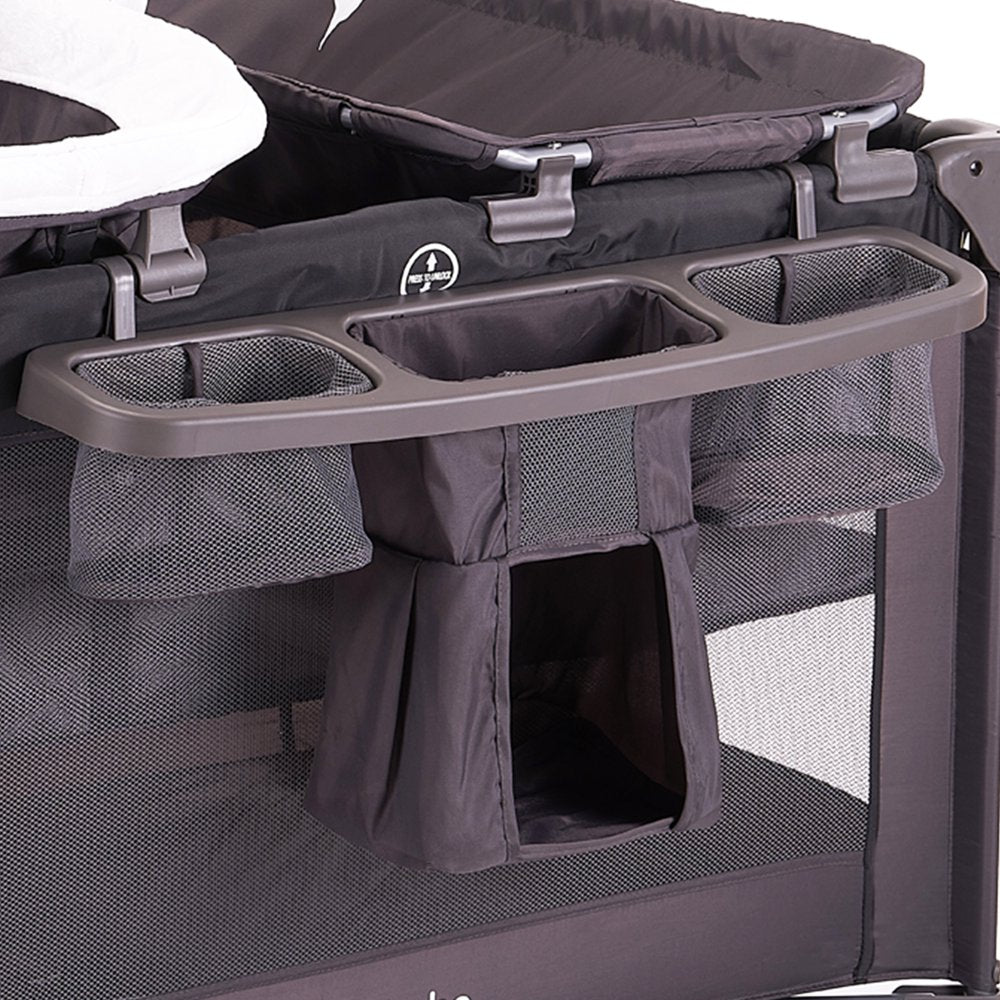 Pamo Babe Unisex Nursery Center Playard with Bassinet, Changing Table & Toys