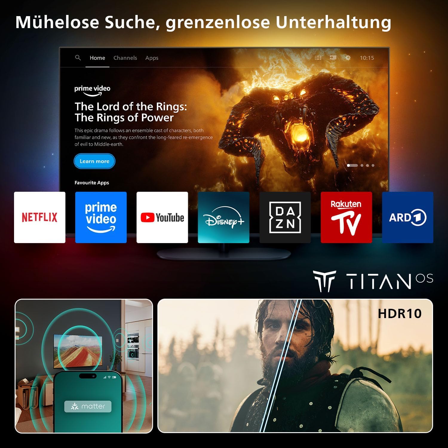 Philips 40PFS6000 HD LED Smart TV - 40 Zoll Display mit Pixel Plus, Titan OS Plattform Und Dolby Digital Sound - Funktioniert Mit Alexa Und Google Sprachassistent