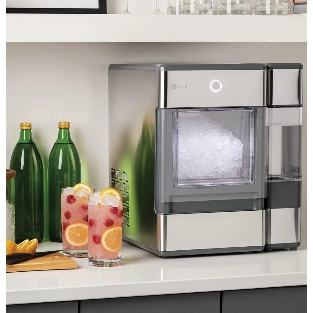 GE Profile Opal Countertop Nugget Ice Maker, Stainless Steel with LED, Bluetooth-Enabled, 24 lbs/day