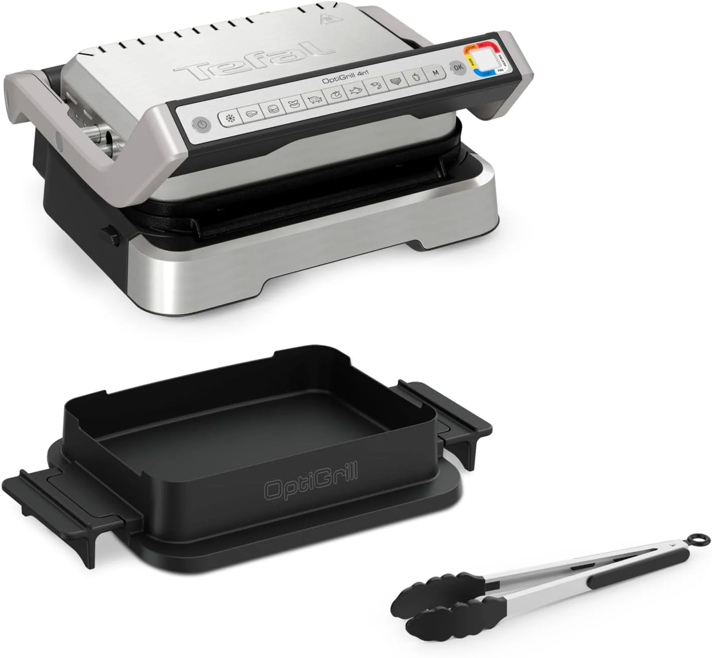 Tefal OptiGrill 4in1 Contactgrill met Bakplaat, Opklapbaar, Tafelgrill, 9 Programma's, Gaarheidsindicator, Elektrische grill, Oven, GC776D10