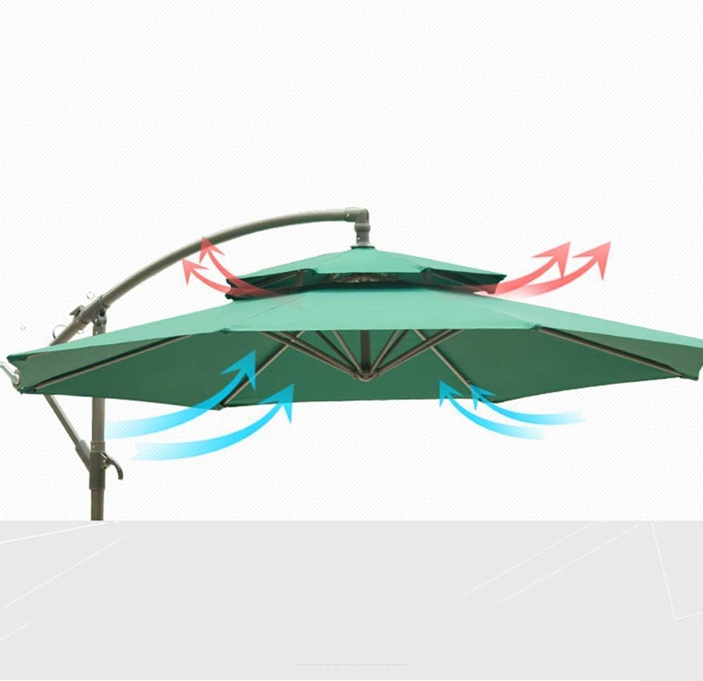3M Banana wasserdichter Garten-Freischwinger-Hängeschirm mit Kurbelmechanismus für den Außenbereich, Garten und Terrasse, Sonnenschirm für den Außenbereich, tragbarer Sonnenschirm good