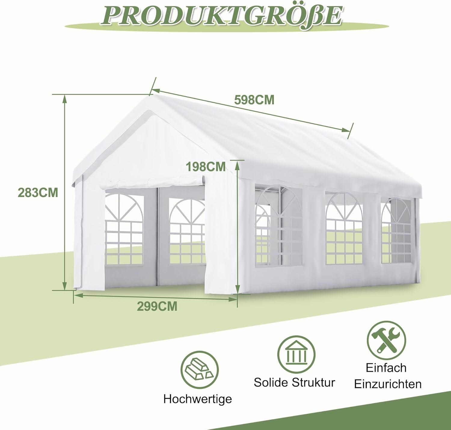 Carport Zeltgarage 3x6 m mit Roll-up-Tür abnehmbaren Seitenwänden wasserdicht 380N PE-Plane Stahlkonstruktion für Auto LKW Lagerzelt Motorradgarage Pavillon Gartenparty