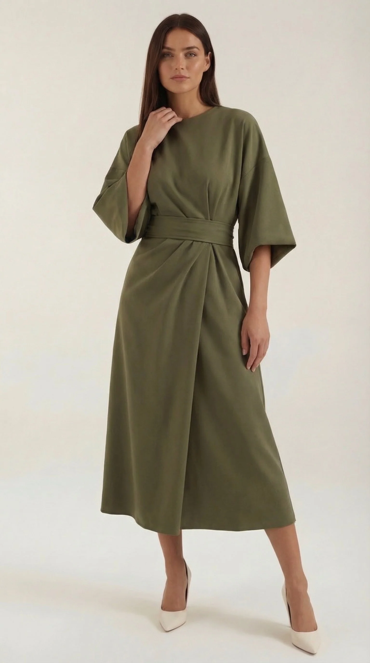 Midikleid mit Ballon?rmeln