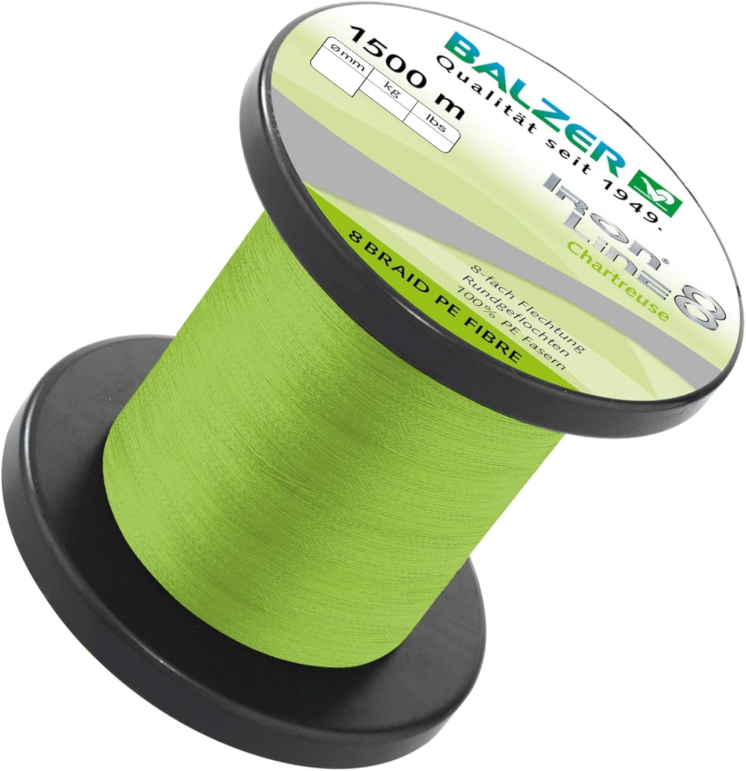 Balzer Chartreuse Iron Line - 1500m geflochtene Angelschnur