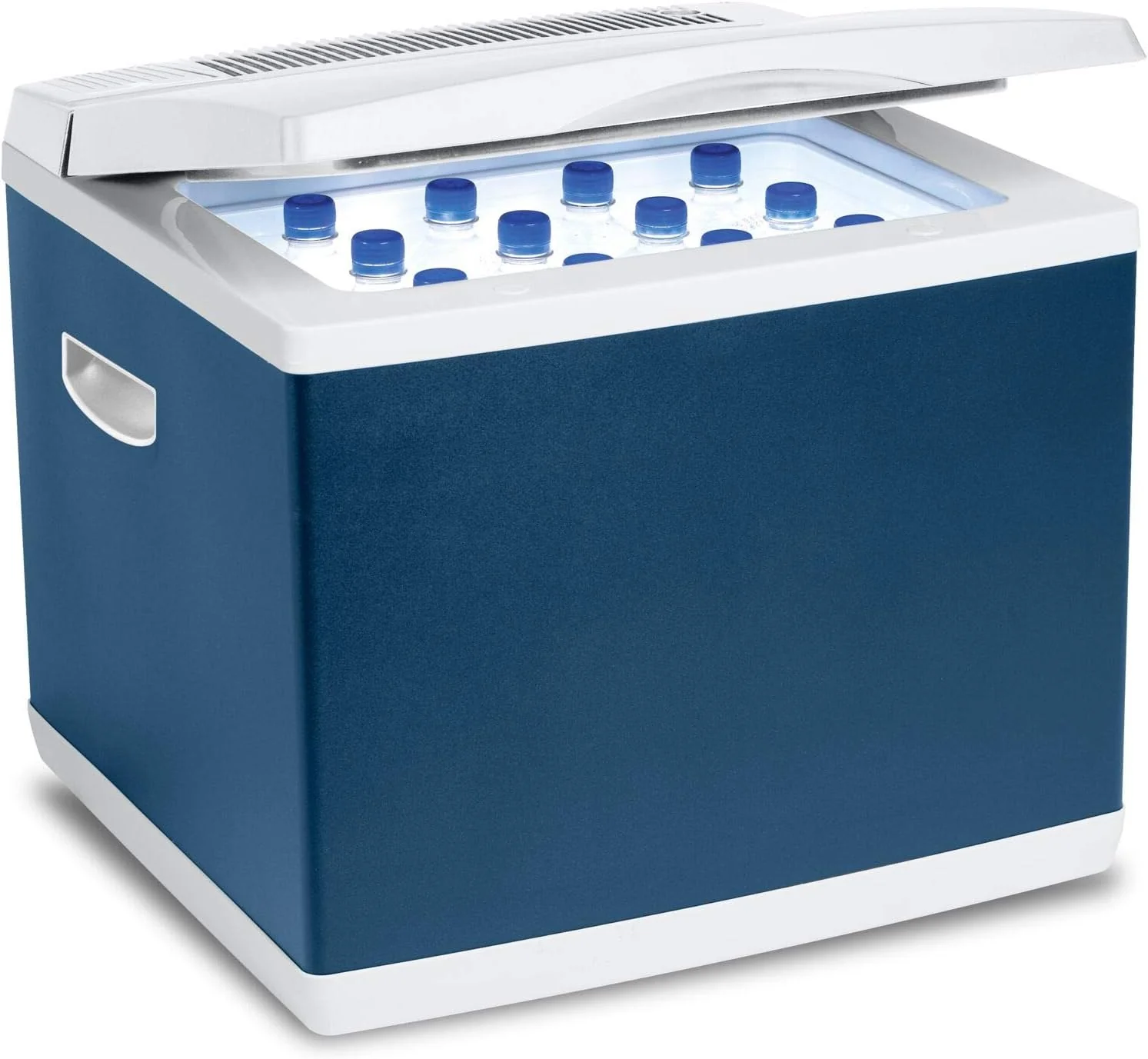 Mobicool MB40, Hybride, draagbare compressor- thermo-elektrische koelbox/vriezer, 38 liter, 12 V en 230 V voor auto, vrachtwagen, stopcontact, Blauw