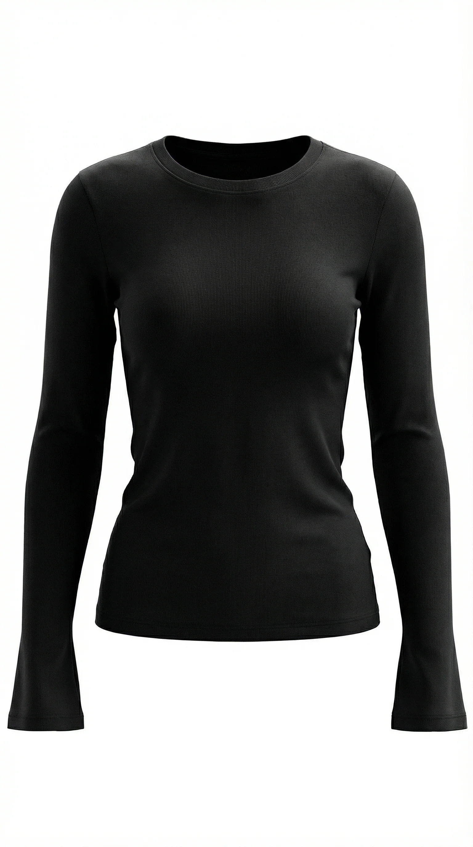 Langarmshirt mit gerippter Struktur