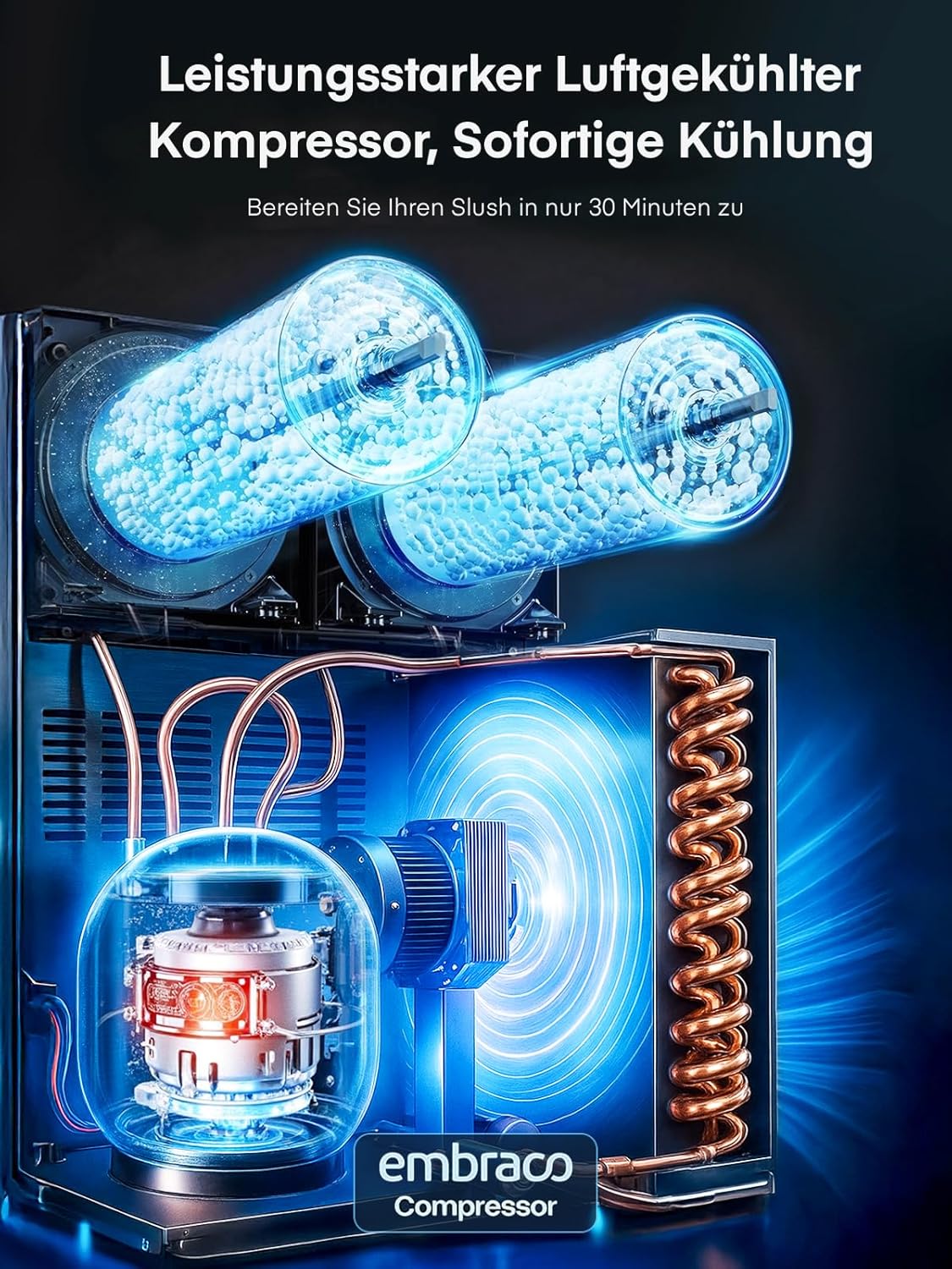 FOHERE Kommerzielle Slush Maschine, 30L Tanks Slush Eis Maschine,Unabhängige Tank Kontrolle, Slushie Maschine für Restaurants Café Bars Party