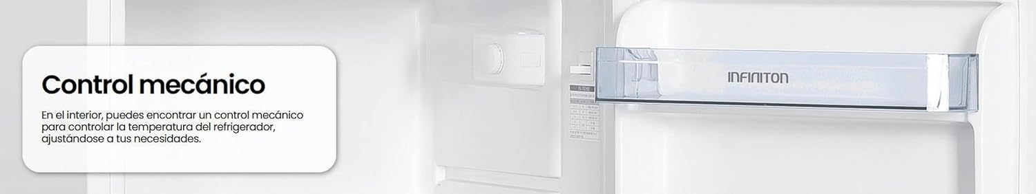 Frigorifico Dos Puertas Infiniton FG-151D12BEV, 151 Litros, 122 cm de Altura, Ancho de 50 cm, Ciclico, LED Interior, Regulación en altura, E, Blanco