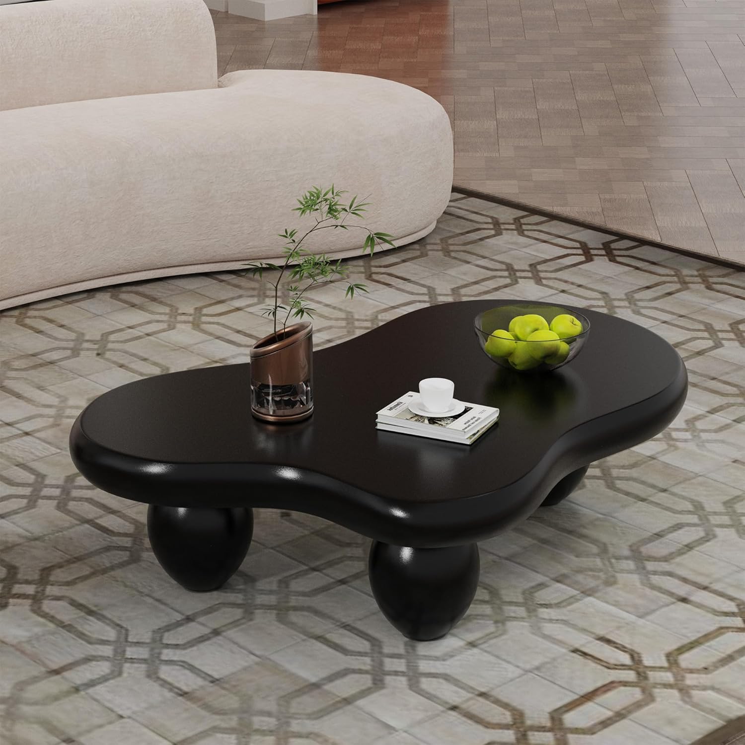 Wolke Couchtisch, Moderner Wohnzimmertisch Sofatisch, Couchtisch im Cartoon-Stil für den Innenbereich, Kaffeetisch Beistelltisch, Mitteltisch für Wohnzimmer Schlafzimmer (Schwarz 105CM)