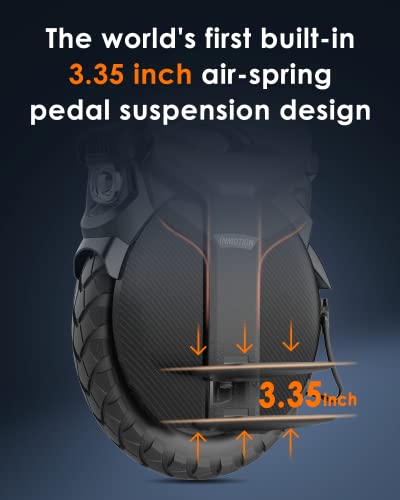 INMOTION V11 Electric Unicycle, 18′�?Self-Balancing with 3.35′�?Air Suspension, 75-Mile Range, 34 MPH Speed