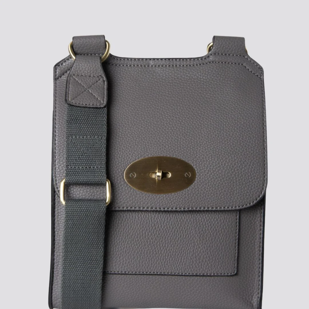 Lily Crossbody Messenger Bag | Dark Grey
