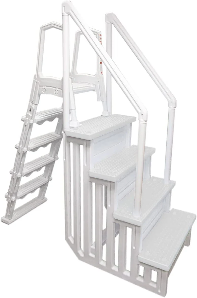Select Anti-Slip in-Pool Steps | Gray | for Above Ground Swimming Pools | Can Mount to Decks 48
