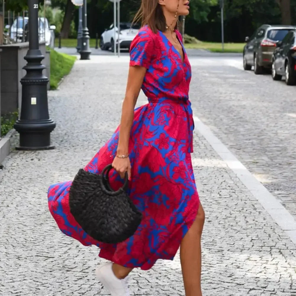 Wickelkleid mit Blumenmuster f��r Damen
