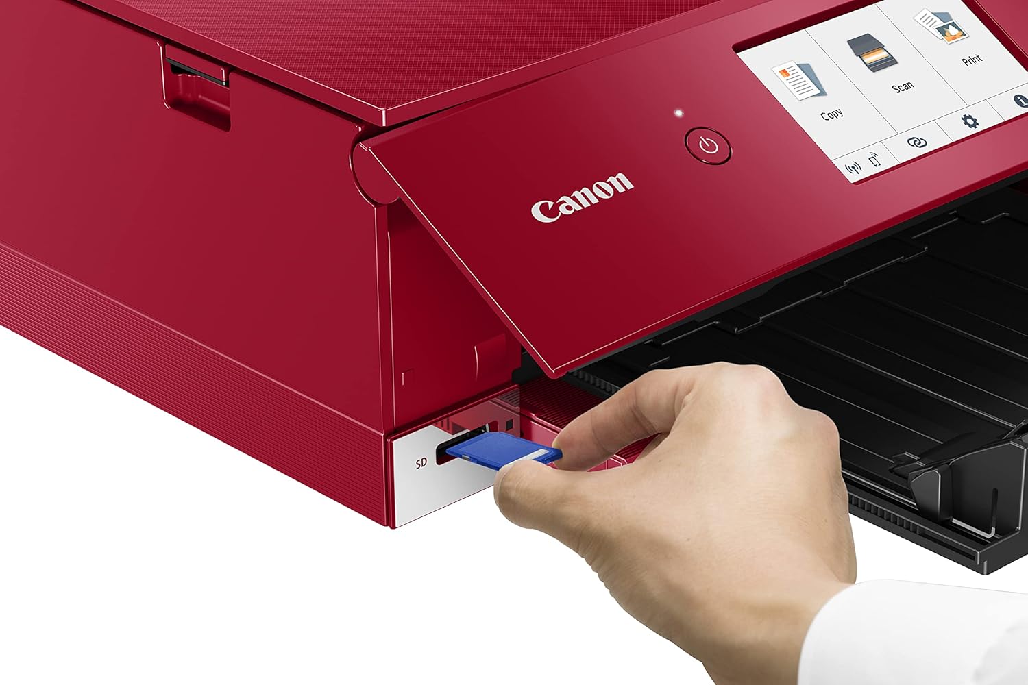 Canon PIXMA TS8351a Drucker Farbtintenstrahl Multifunktionsgerät DIN A4 (Scanner, Kopierer, 4.800 x 1.200 dpi, 6 separate Tinten, USB, WLAN, AirPrint, Duplexdruck, 2 Papierzuführungen, 5 GHz), weiß