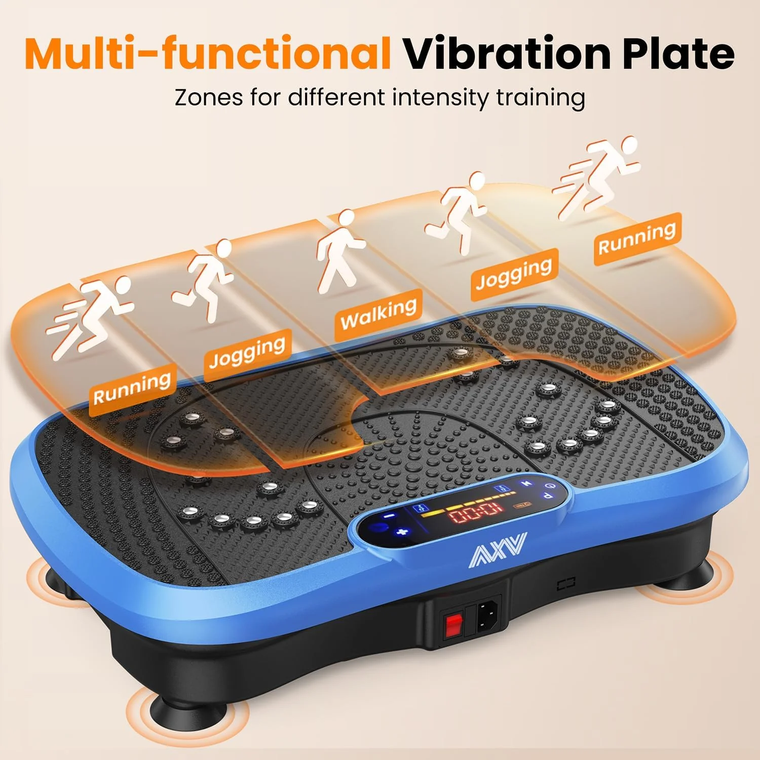 AXV Vibration Plate Fitness Platform Trainer Suitable for men and women to lose weight and burn fat at the gym