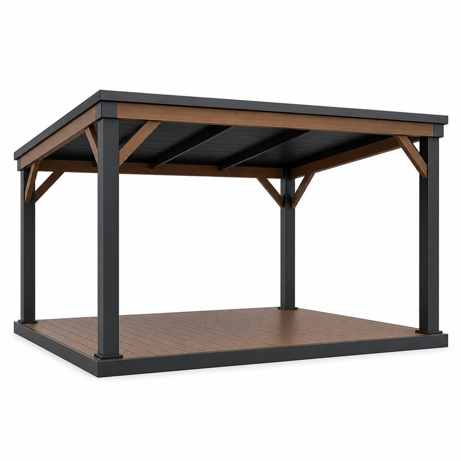 Pavillon 400x300 cm Aluminium Holzoptik