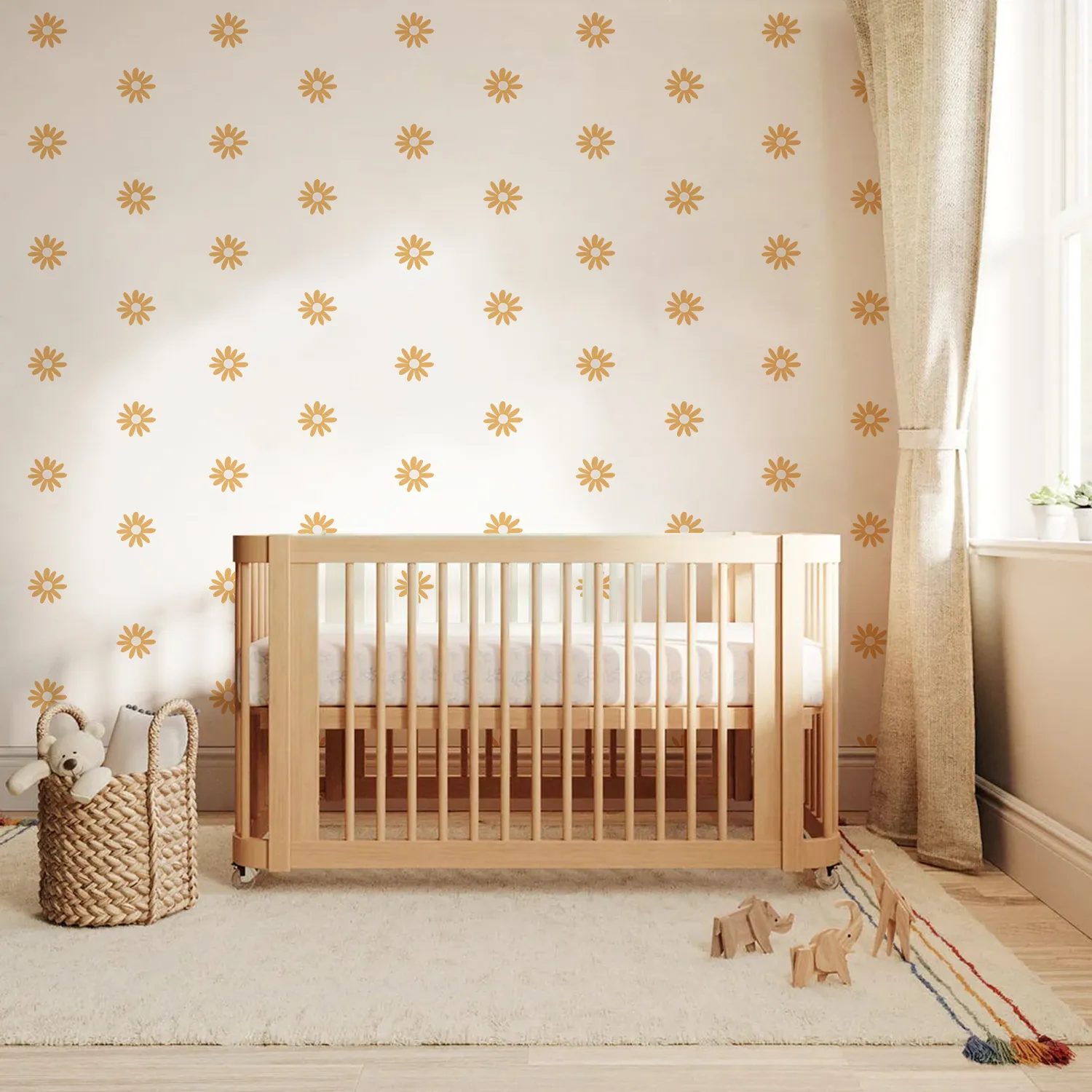Daisy Wall Stickers for Kids Room, Baby Nursery Wall Decals