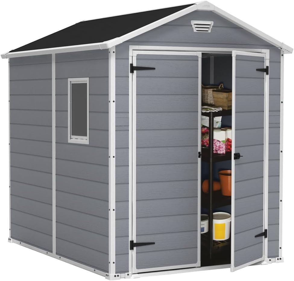 Keter Gerätehaus Manor 6x8 DD, Grau, 7,6 m³