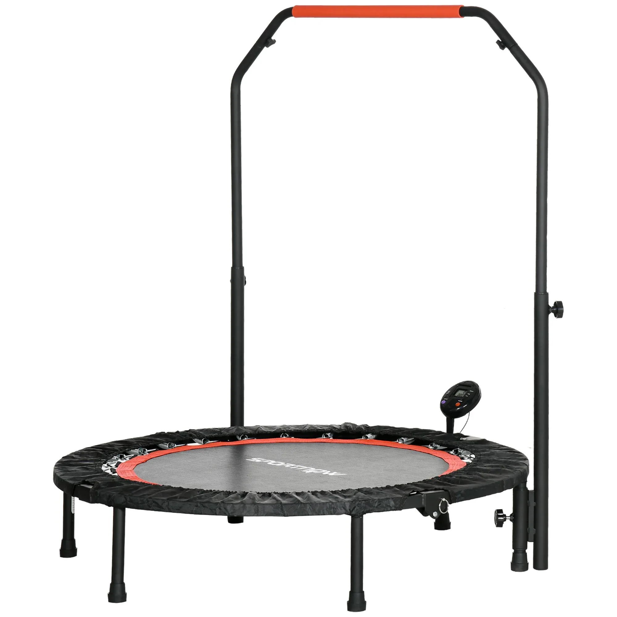 SPORTNOW Minitrampoline in hoogte verstelbaar opvouwbaar LCD-monitor