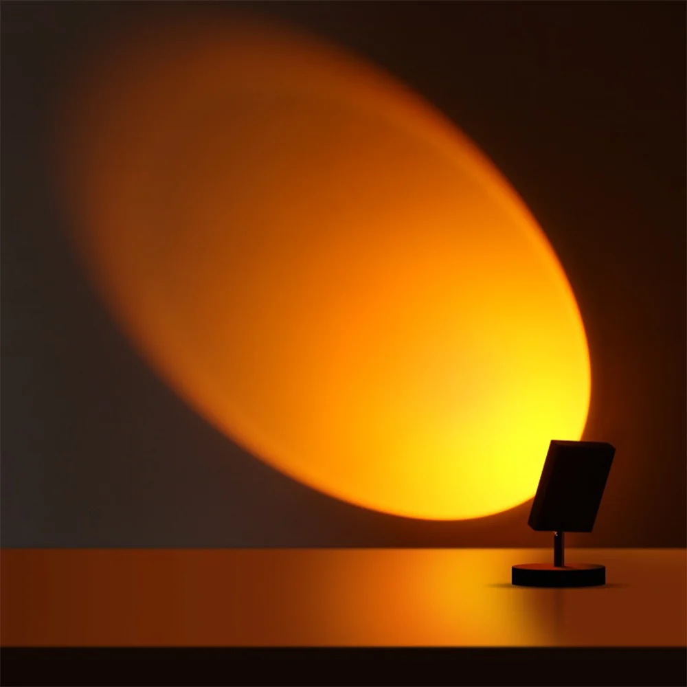 Retro Sunset LED Tischlampe | Kompakte Nachttischlampe f��r gem��tliches Stimmungslicht | USB-betrieben & energiesparend