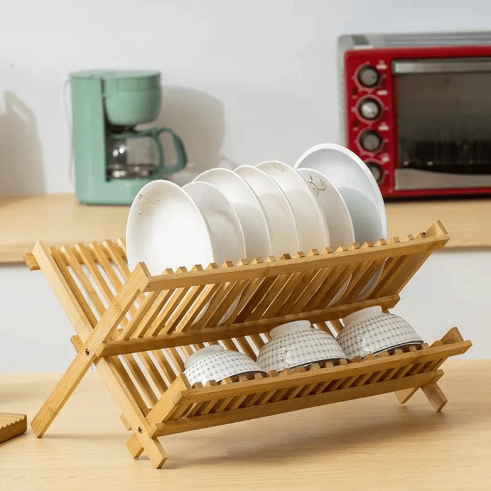 Bamboo Dish Rack for Kitchen | Natural, Stylish Drying Solution