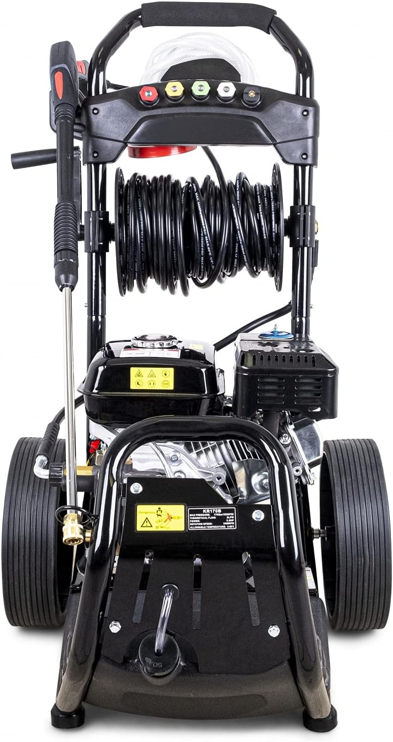 Benzin Hochdruckreiniger DT-KR170D mit 7 PS Motor (170 bar Arbeitsdruck, 5 Arbeitsdüsen, selbstansaugend, inkl. 12 Meter Hochdruckschlauch)