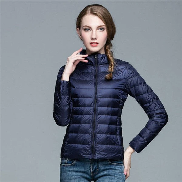 Leichte Damen Steppjacke f��r den Fr��hling | Wasserabweisende ��bergangsjacke mit Stehkragen und Daunenf��llung | Winddichte