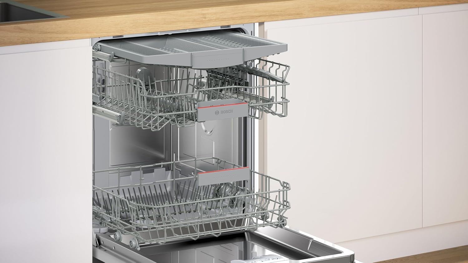 Bosch SMU4ECS28E, Serie 4, Smarter Unterbau-Geschirrspüler 60 cm, Besteckschublade, Spülmaschine Made in Germany, besonders Leise, Extra Trocknen, schneller sauberes Geschirr, Ferndiagnose, Edelstahl