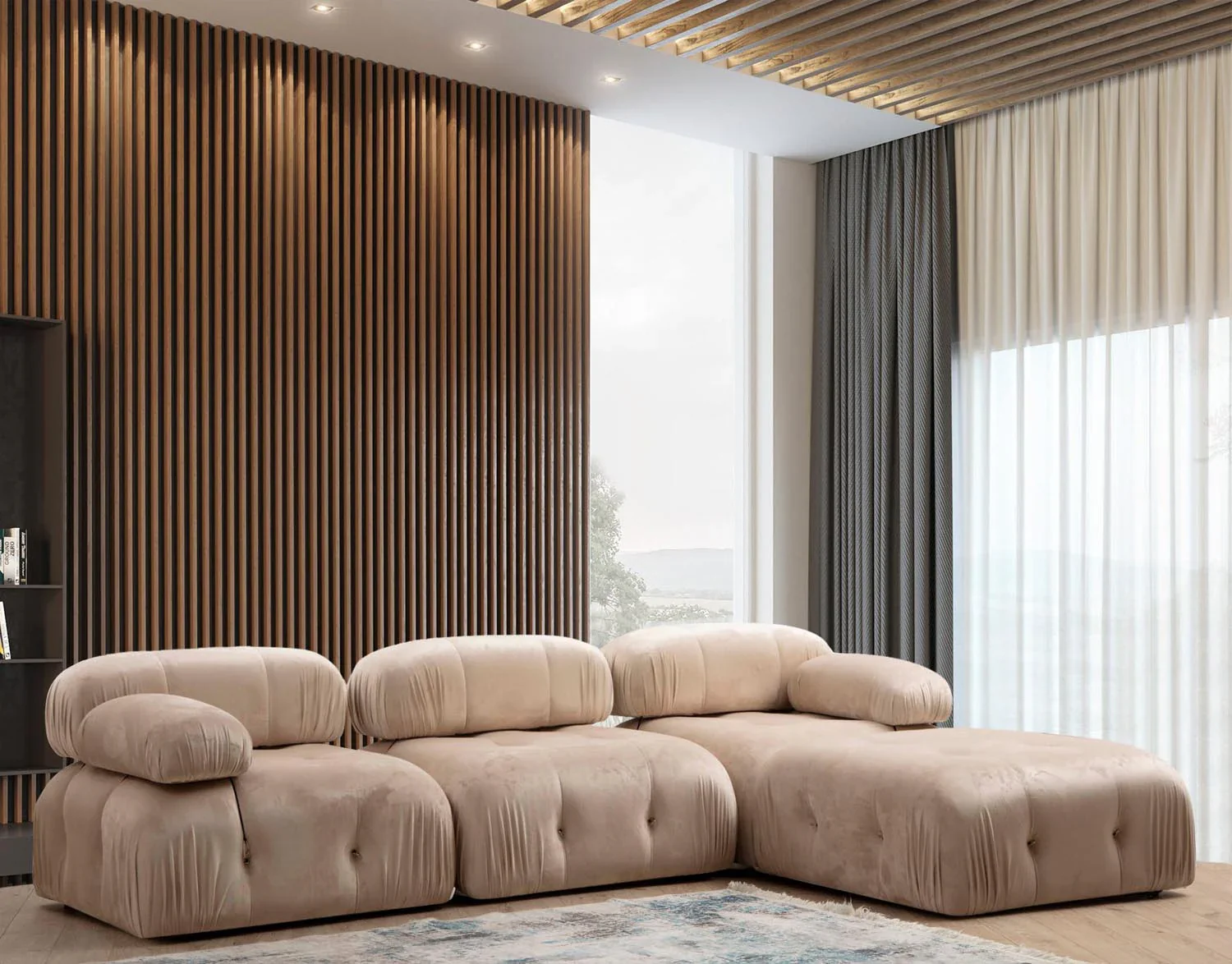 Bubble Corner ( L1 Ecksofa - Sahne