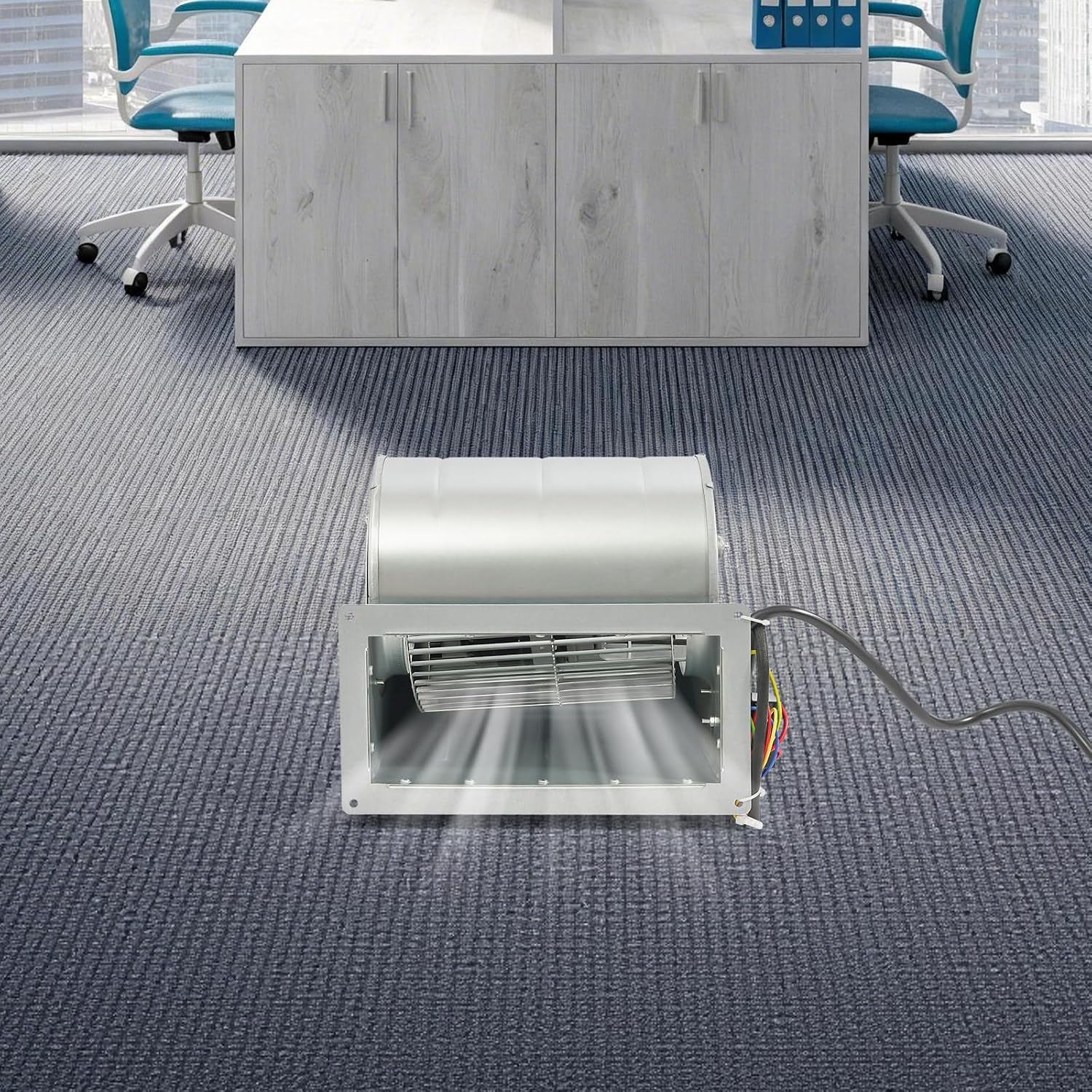 Zentrifugalgebläse 150W | Doppeleinlass | 1300 U/min | 840 m³/h Luftvolumen | 60 dB | Stahl verzinkt | Für Lüftung, Staubabsaugung, Kühlung | 220V | Mit vorgebohrten Löchern