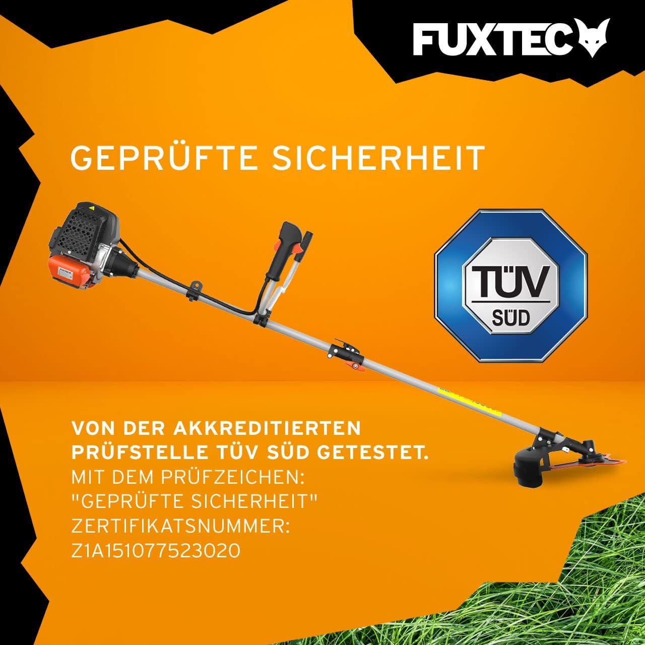 FUXTEC Benzin Motorsense FX-MS152 mit 52 cc, 2in1 Multitool, Profi-Tragegurt und 3 PS Leistung Trimmer Rasentrimmer Freischneider fs Faden 2-Takt, getestet in der Oberklasse mit Note 1,4 Easy Starter